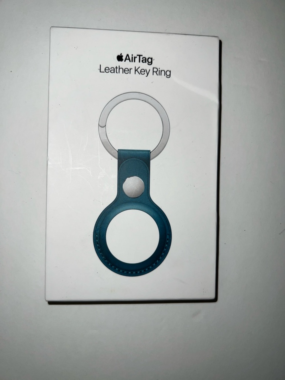 Apple AirTag Leather Key Ring - Teal Blue